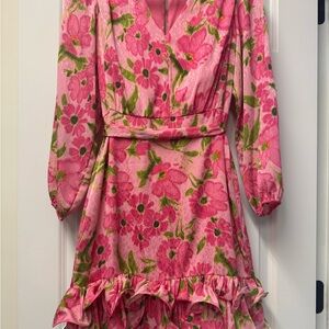 Taylor Pink and Green Floral Dress